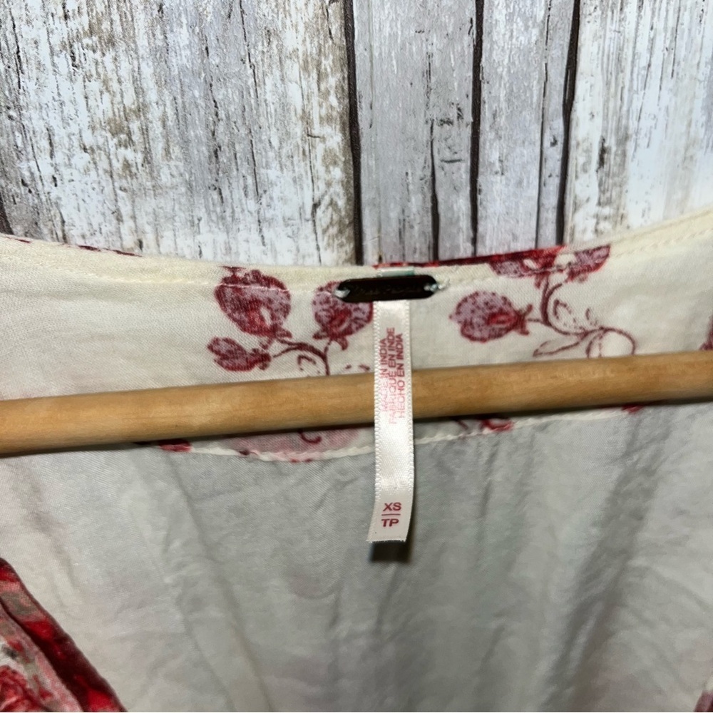 Free People Lysette Floral Maxi Dress Boho Cottagecore Tie Front XS - Picture 9 of 9